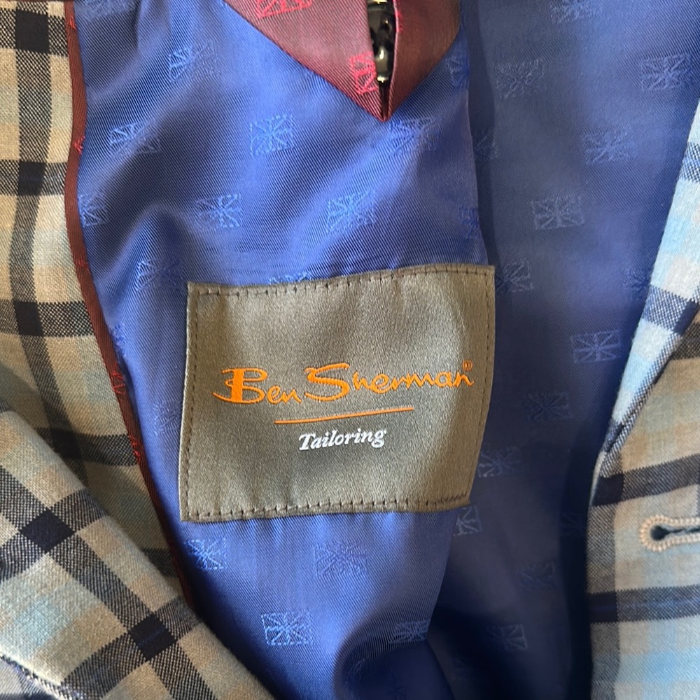 Ben Sherman Blue and Black Checkered Blazer - Picture 2 of 3